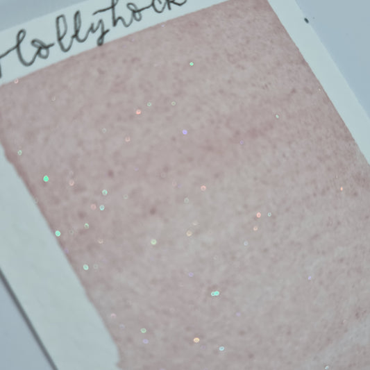 Handmade vegan pastel watercolour shimmer paint | Hollyhock | pastel shell pink