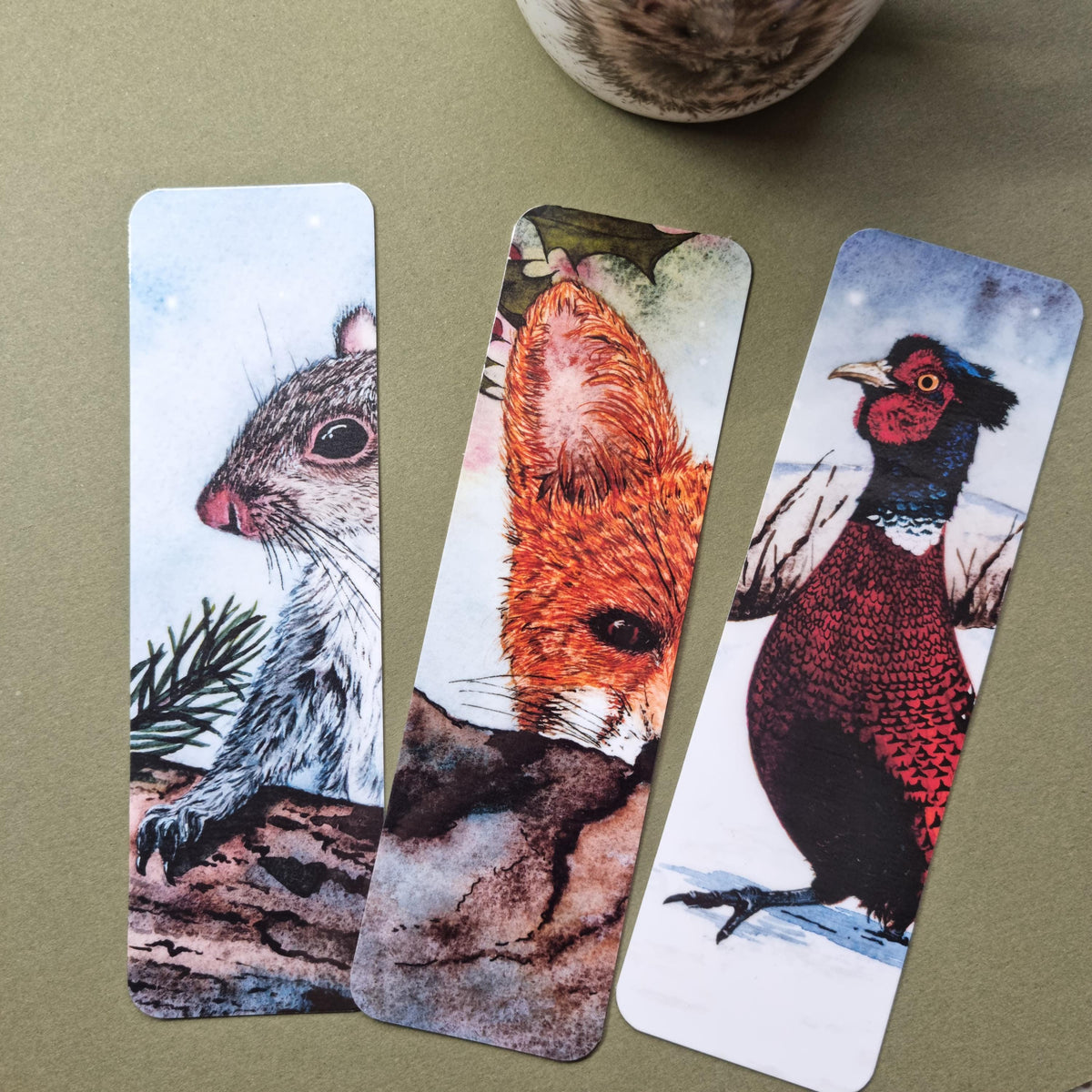 Handmade art print bookmark | watercolour nature bookmark | laminated double sided | wildlife robin