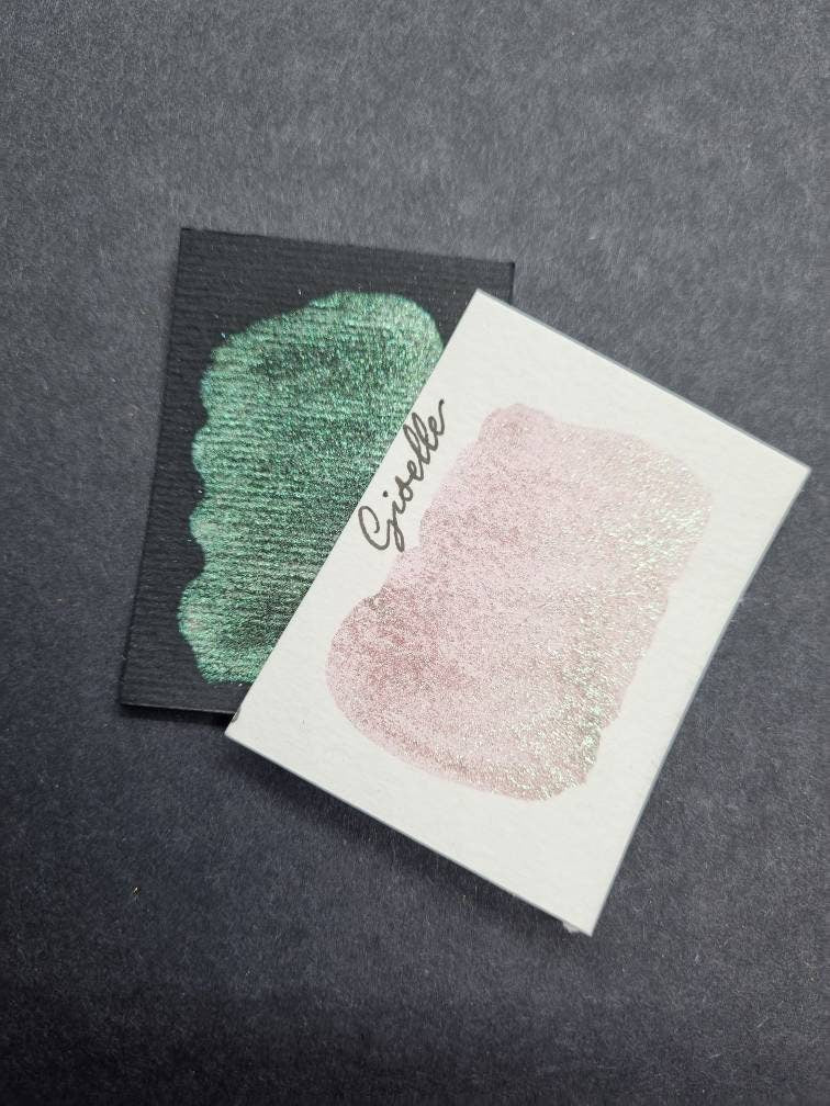 Handmade Duo Chrome Watercolor Paint | Giselle Teal Cerise
