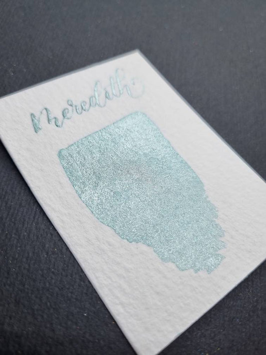 Handmade Mint Green Shimmer Watercolor Paint | Calligraphy, Brush Lettering | Meredith