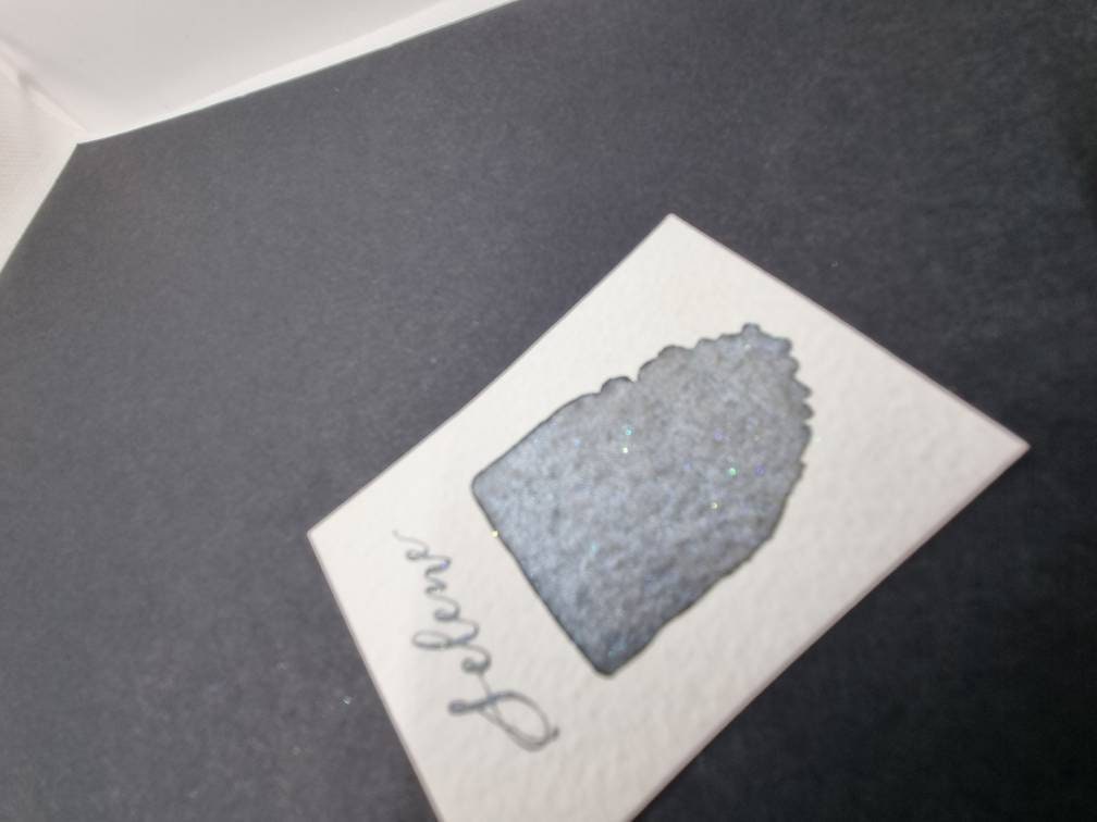 Handmade Glitter Watercolor Paint | Selene Dark Grey Iridescent Shimmer