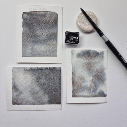 Handmade watercolour paint | granulating - Black/blue | Nib's Grey (Payne's grey alternative) | gift for artist
