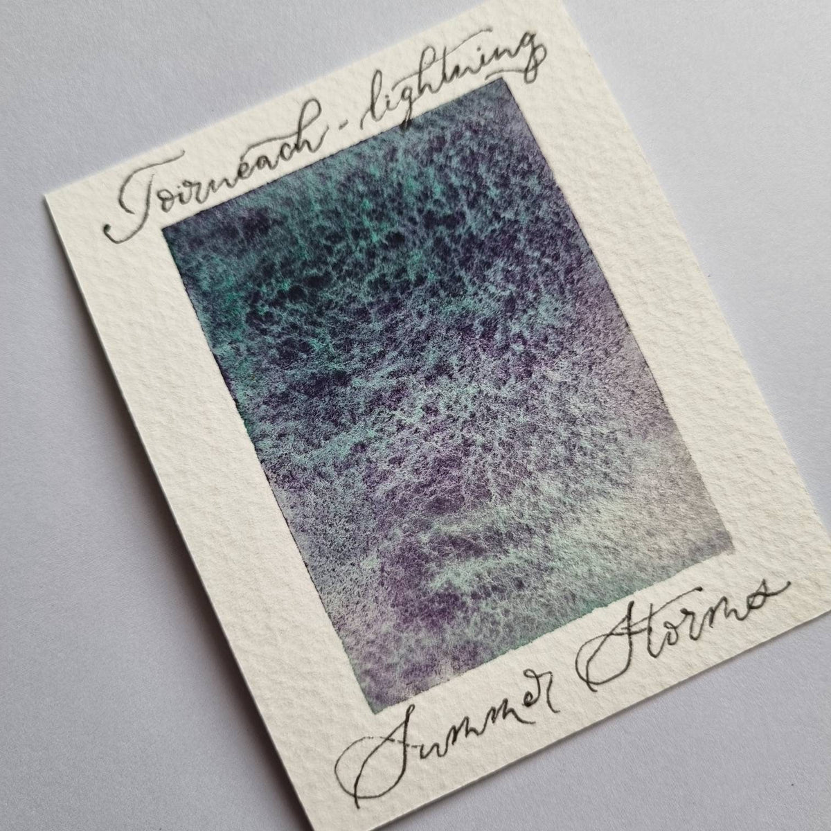 Handmade watercolour paint | granulating/separating green/purple | Lightning | Summer Storm set | watercolor collection | gift |