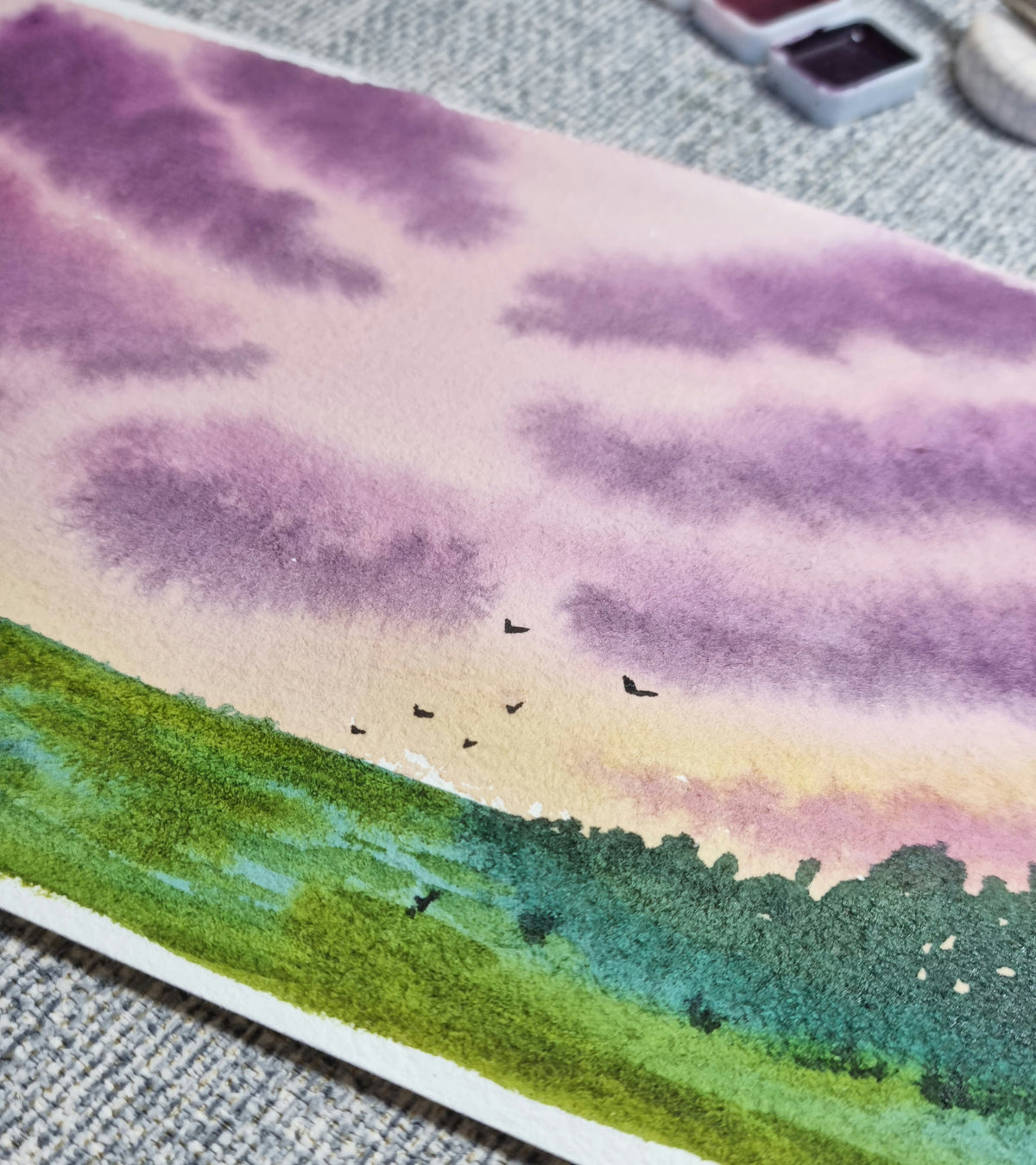 Handmade watercolour paint | granulating yellow | Limone - Lake Garda Collection | Gift for artist |