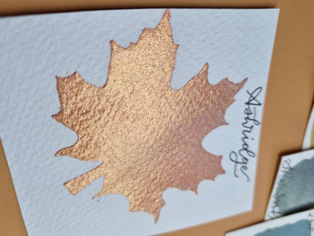 Handmade Copper Orange Shimmer Watercolor Paint | Vegan Mica Half Pan - Ashridge