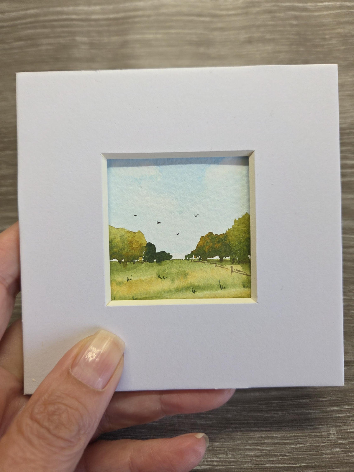 Handpainted original watercolour artwork | Mounted miniature painting