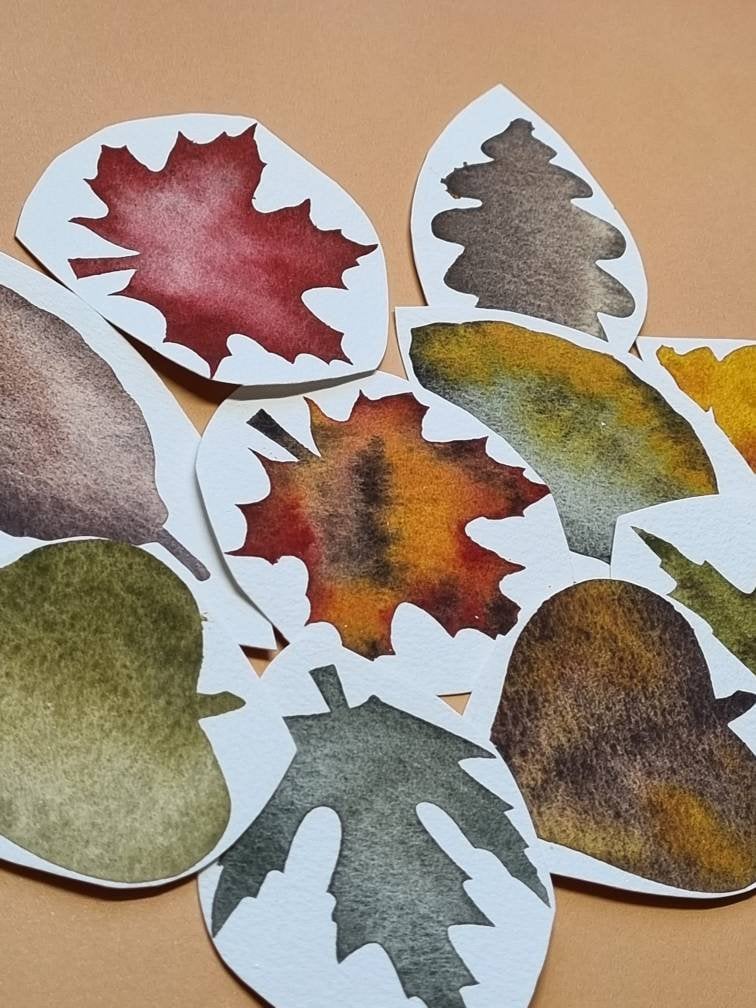Handmade watercolour paint | Rowan | Autumn Leaves Collection | granulating leaf green