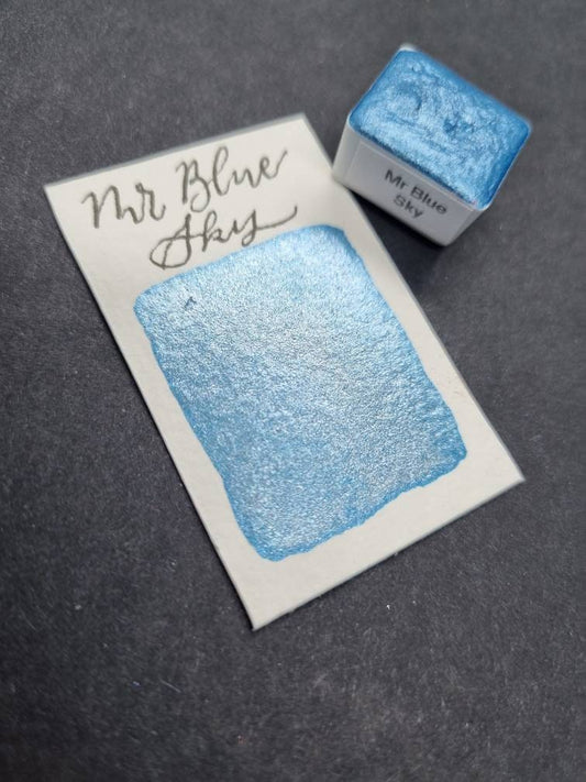Handmade Glitter Watercolour Paint | Mr Blue Sky, Metallic Iridescent
