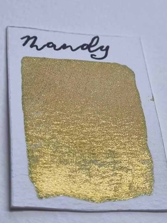 Handmade Gold/Green Duo Chrome Watercolour Paint | Vegan Artisan Half Pan | Mandy