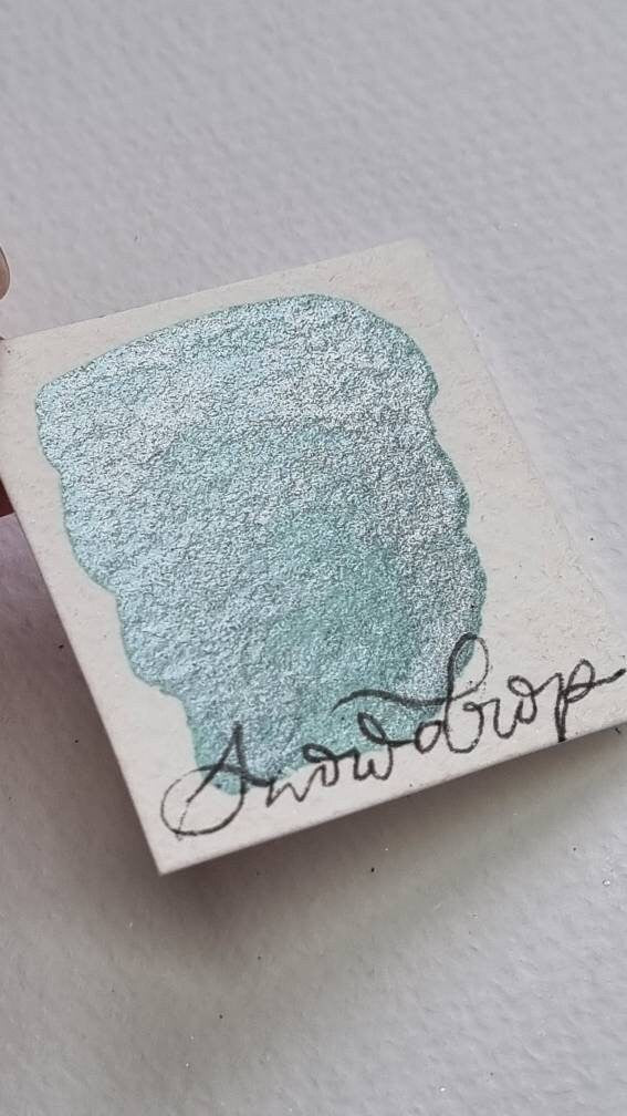 Handmade Glitter Watercolour Paint | Snowdrop Mint Green Vegan Shimmer