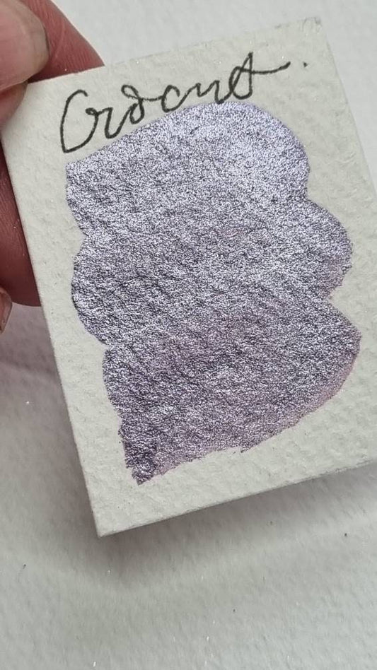 Handmade Crocus Lilac Watercolor Paint | Metallic Iridescent Calligraphy Ink | Crocus