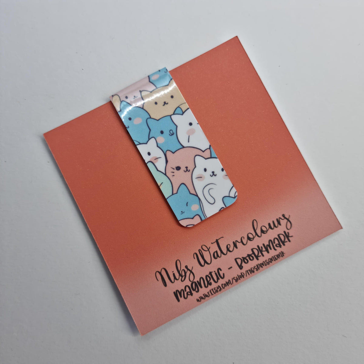 Kawaii Cat Magnetic Bookmark | Holographic Gift for Book Lover