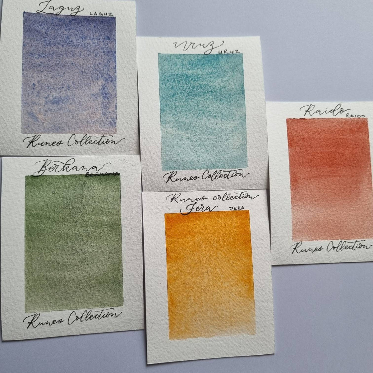 Handmade watercolour paint | separating granulating blue purple| Laguz - Runes paint set | gift for artist |