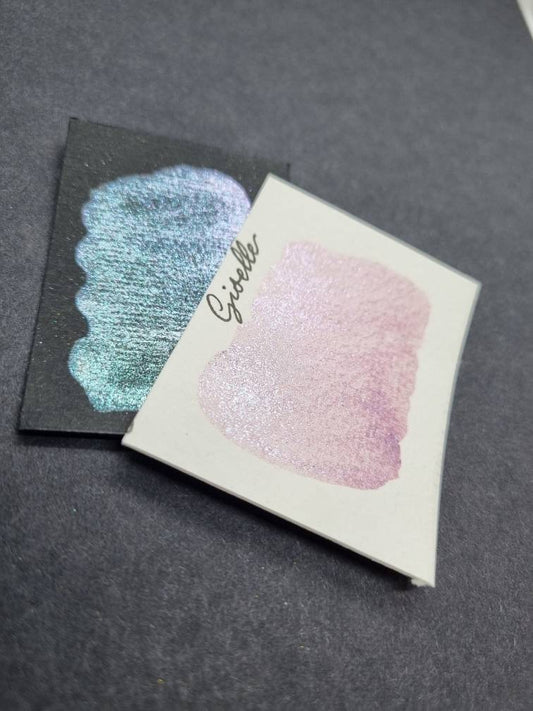 Handmade Duo Chrome Watercolor Paint | Giselle Teal Cerise