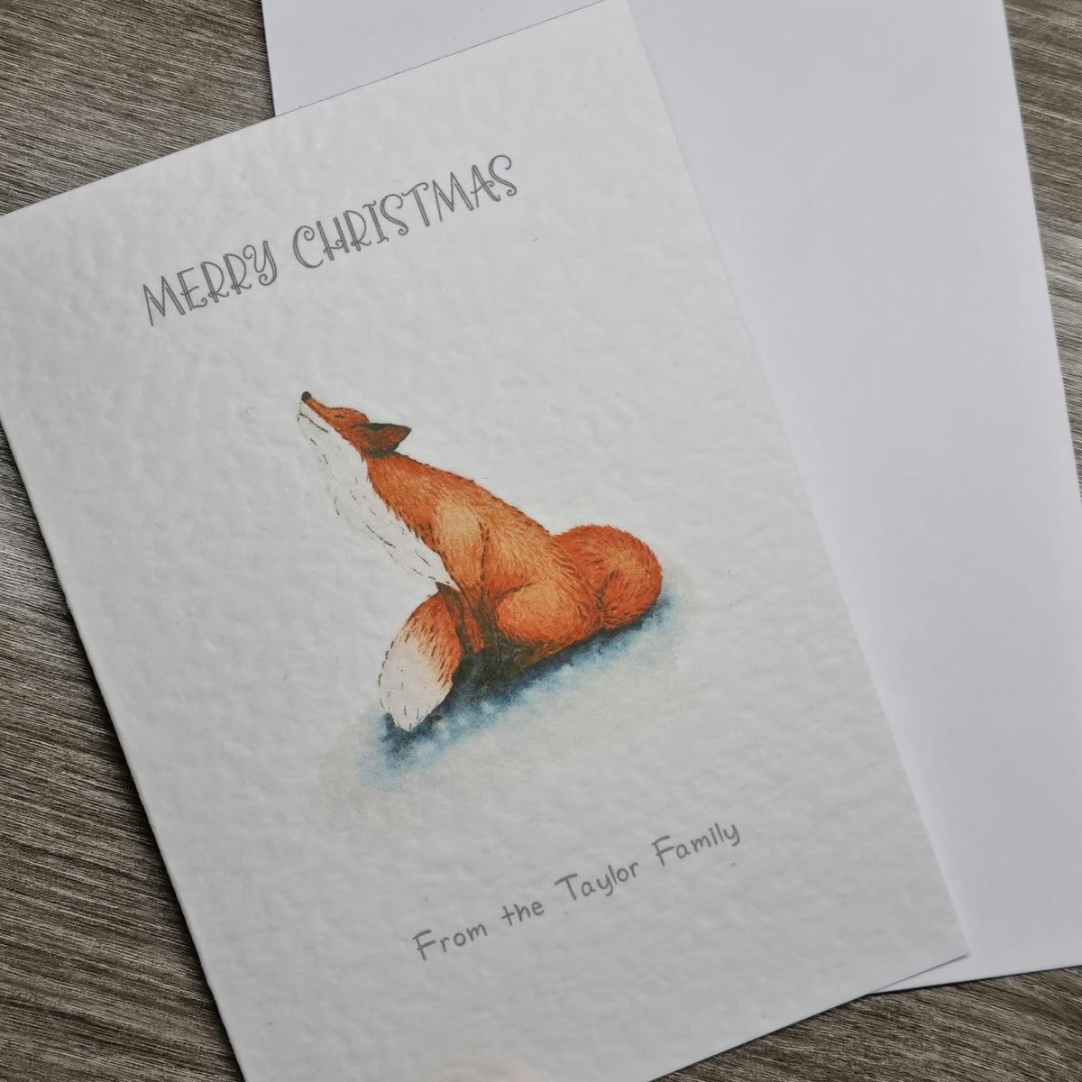 Handmade Festive Animal Christmas Cards - Set of 6, Personalised Option