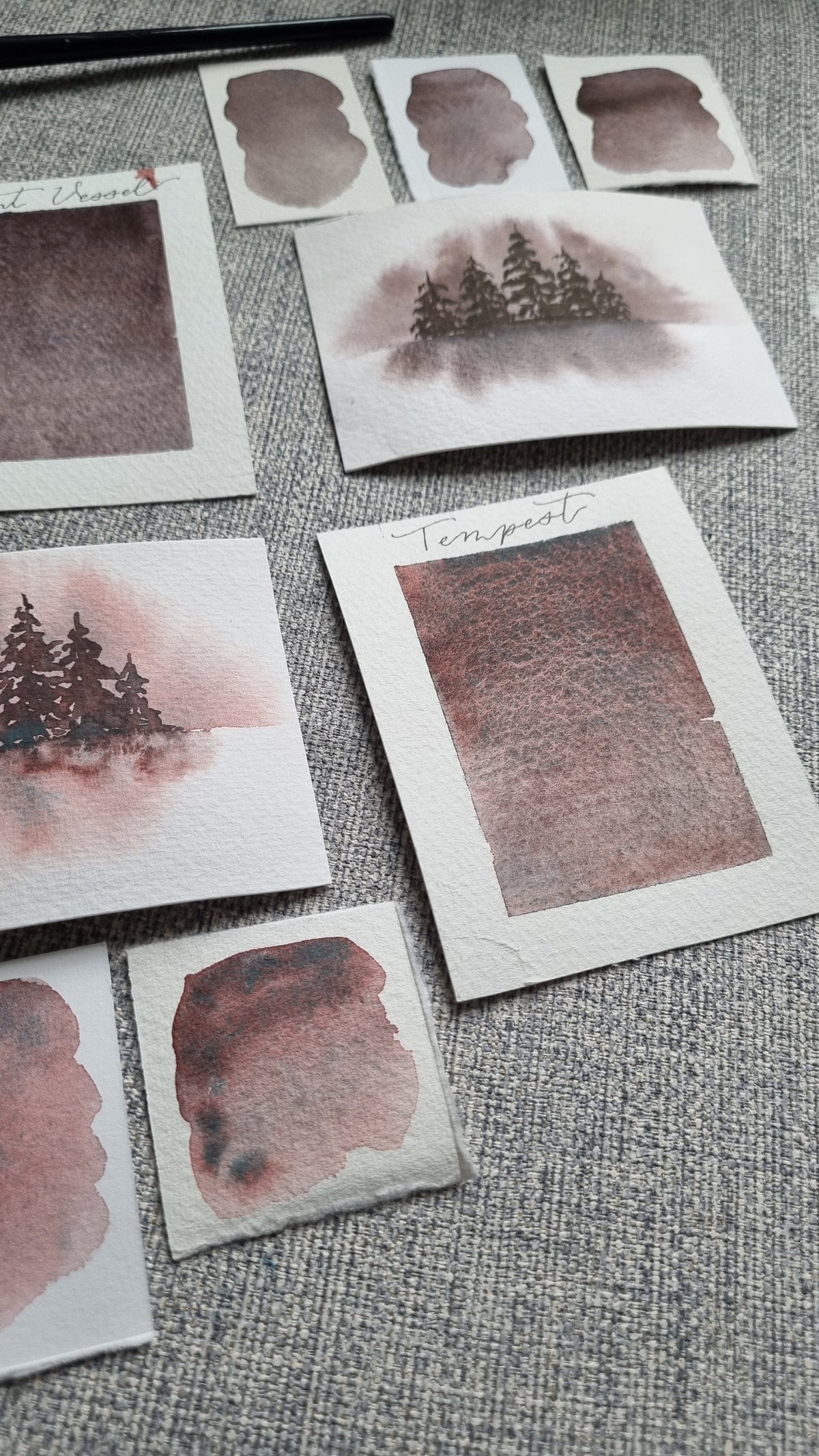 Handmade watercolour paint | Tempest | granulating separating pink red brown blue green | gift for artist