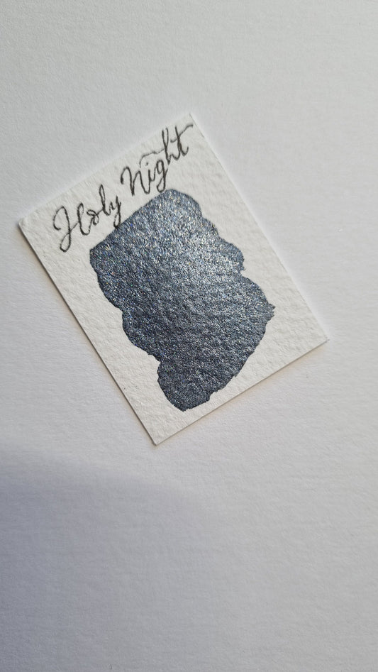 Handmade Dusky Blue Glitter Watercolour Paint | Holy Night Vegan Calligraphy Ink