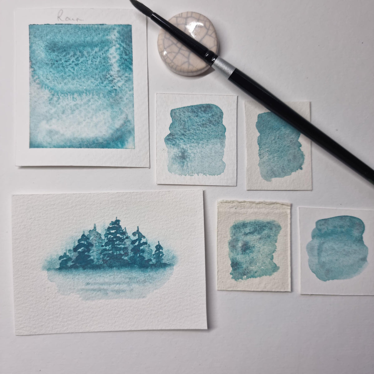 Baisteach Rain Watercolour Paint | Granulating Blue Mauve, Vegan
