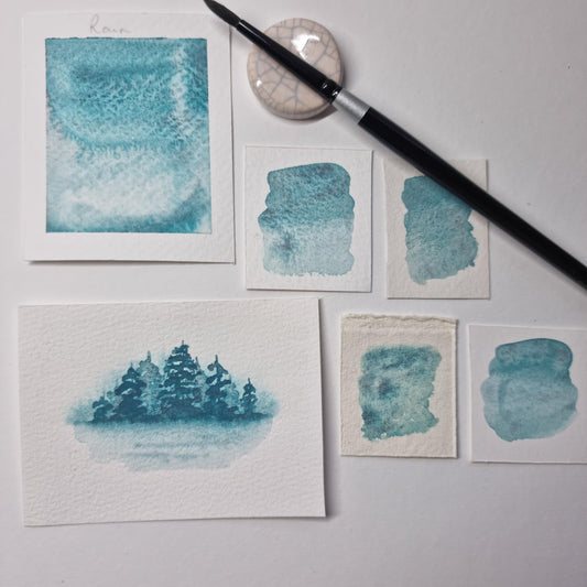 Baisteach Rain Watercolour Paint | Granulating Blue Mauve, Vegan