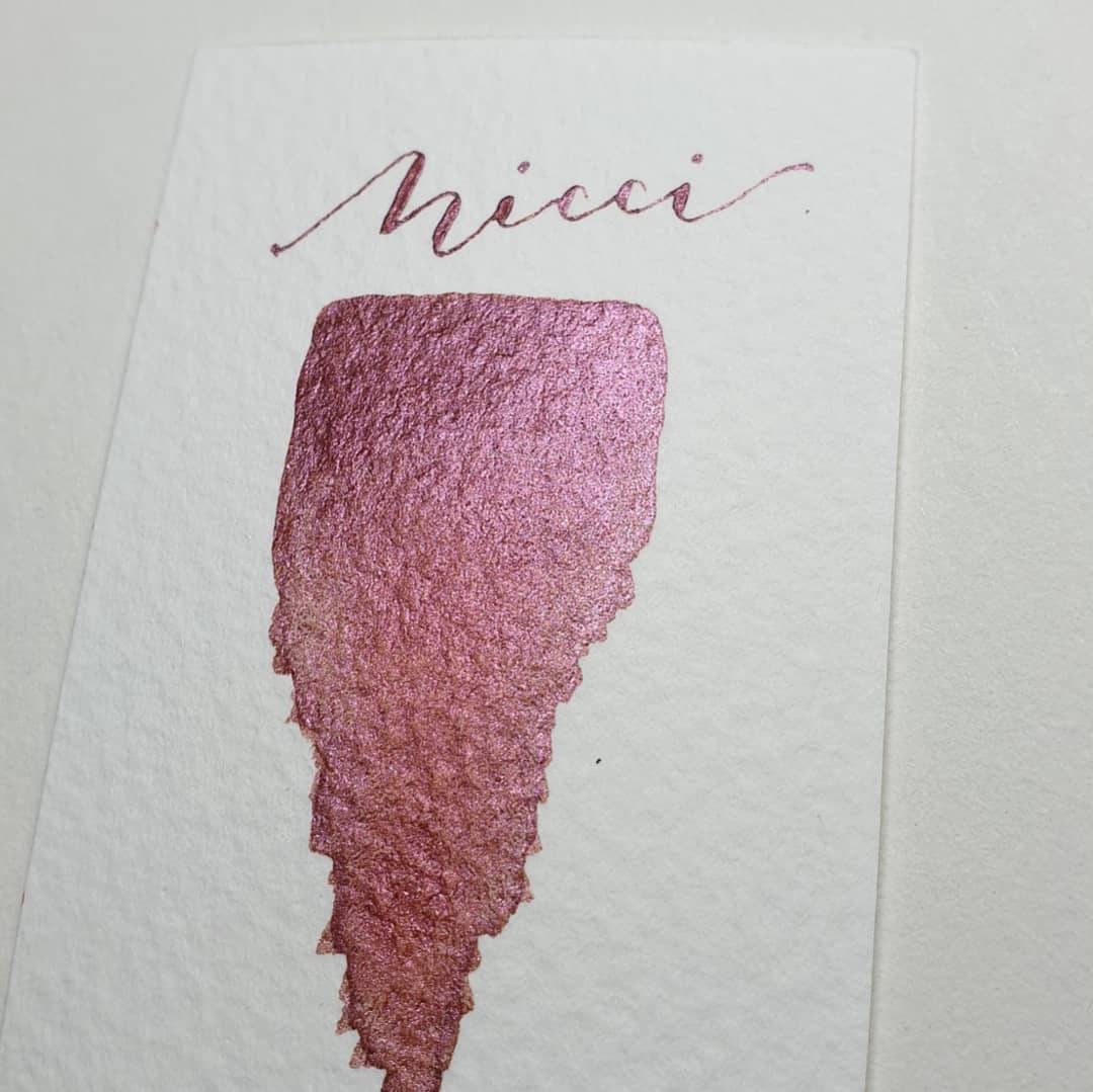 Handmade Iridescent Burgundy Watercolour Paint | Vegan Artisan Ink | Nicci