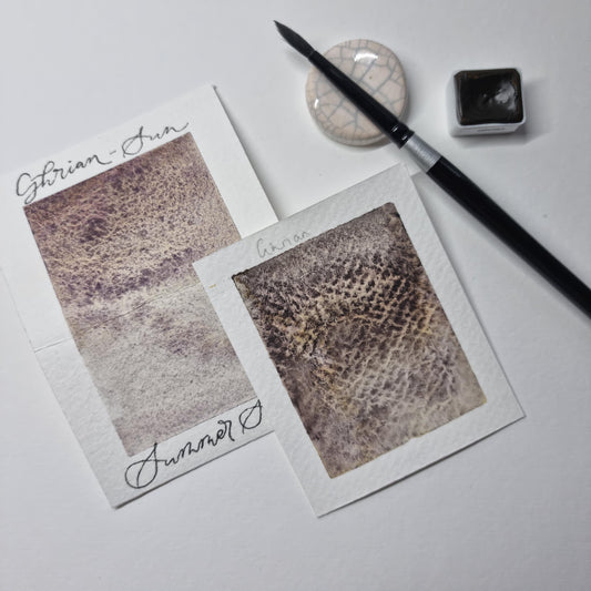 Handmade Vegan Watercolour Paint: Granulating Brown Violet Yellow - Ghrian Summer Storm Set