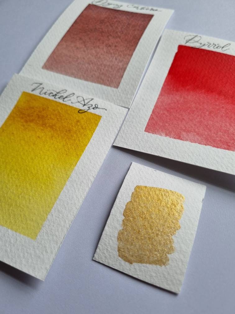 Handmade watercolour paint | granulating/separating brown violet red | Dying Embers | gift for artist
