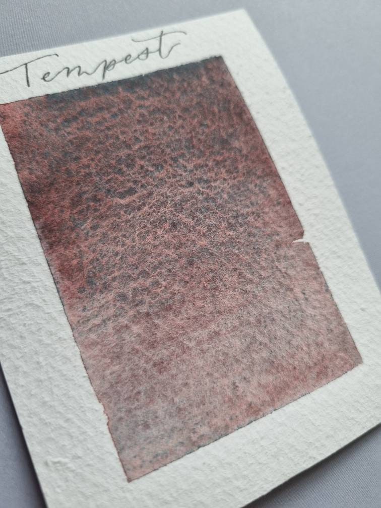 Handmade watercolour paint | Tempest | granulating separating pink red brown blue green | gift for artist