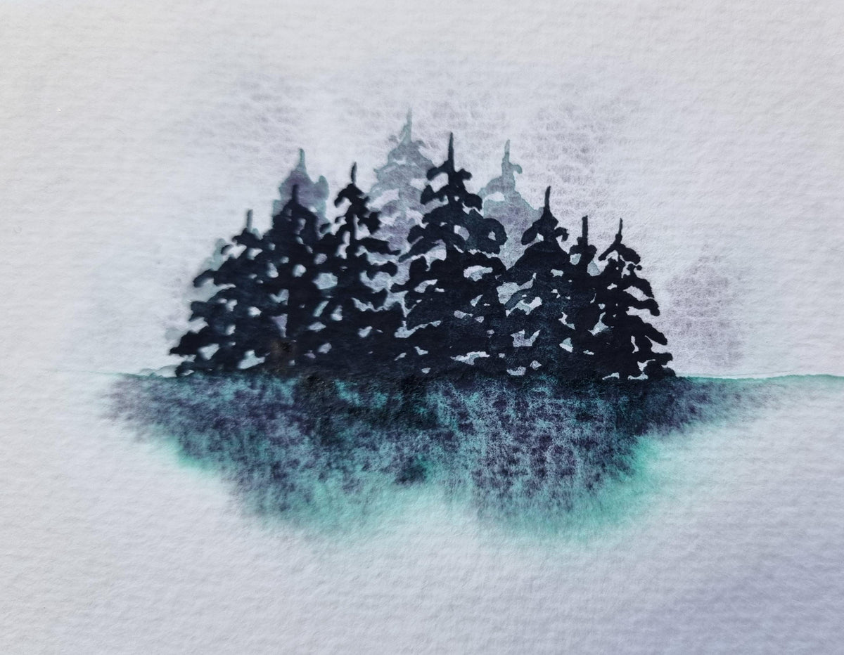 Handmade watercolour paint | granulating/separating green/purple | Lightning | Summer Storm set | watercolor collection | gift |