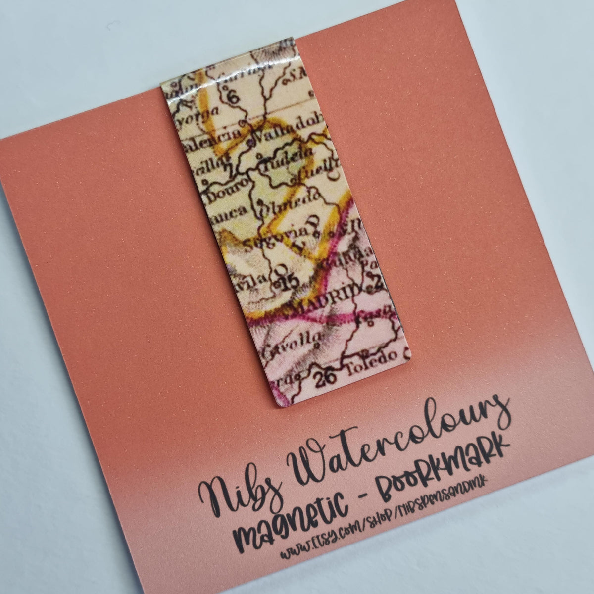 Handmade Map Magnetic Bookmark | Bookworm Gift
