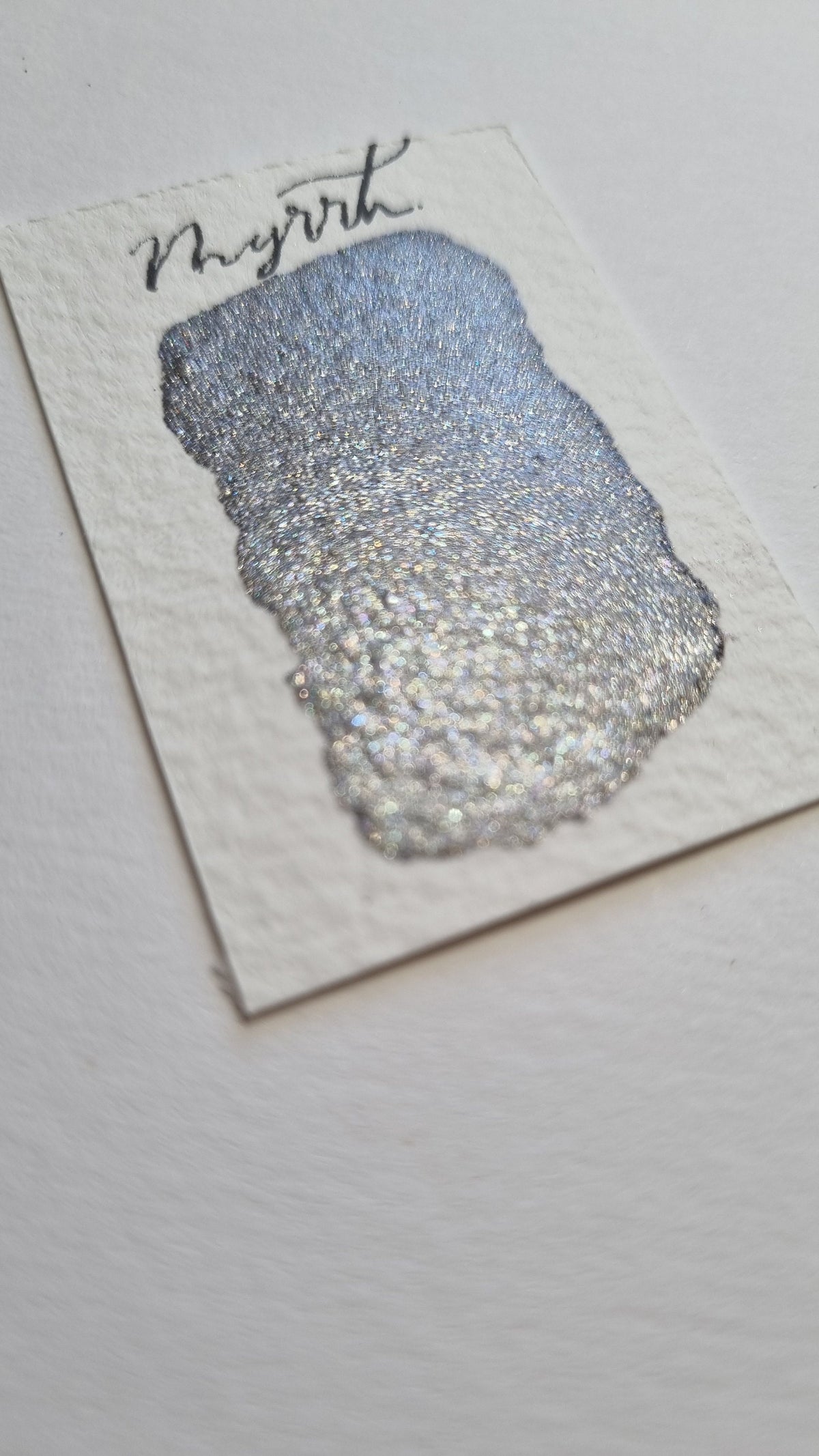 Handmade Glitter Watercolour Paint | Silvery Blue Holographic Shimmer, Myrrh
