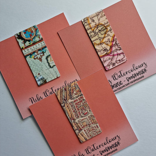 Handmade Map Magnetic Bookmark | Bookworm Gift