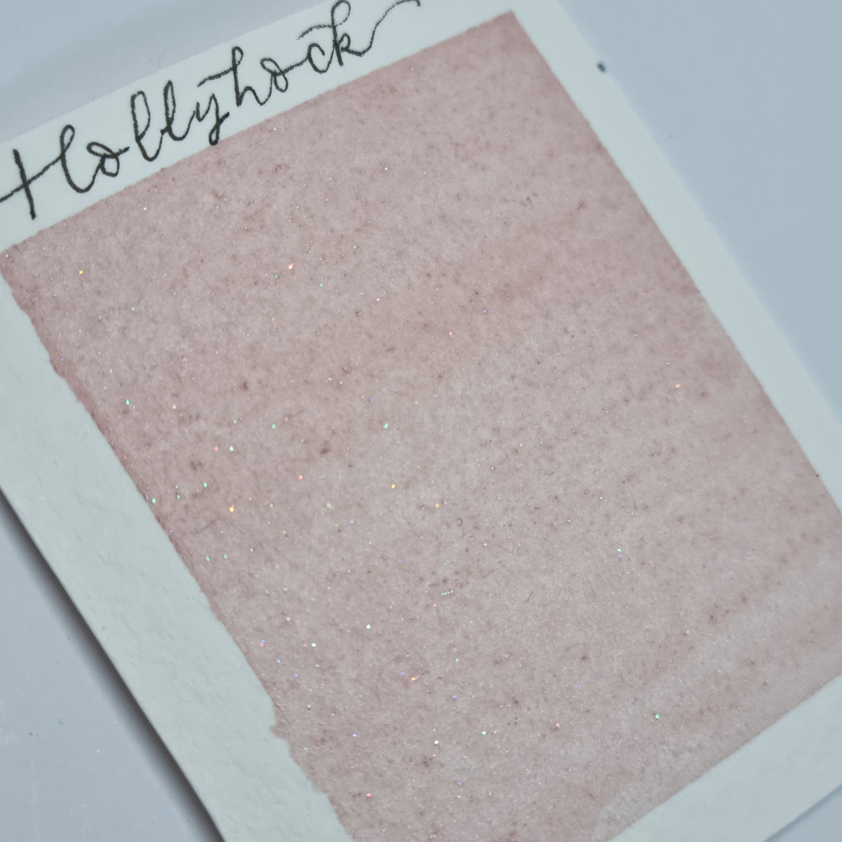 Handmade vegan pastel watercolour shimmer paint | Hollyhock | pastel shell pink