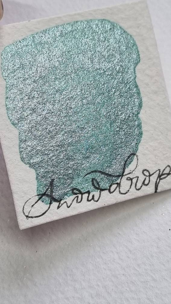 Handmade Glitter Watercolour Paint | Snowdrop Mint Green Vegan Shimmer