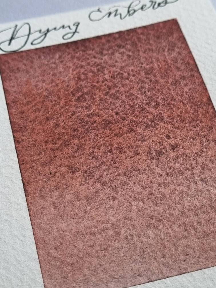 Handmade watercolour paint | granulating/separating brown violet red | Dying Embers | gift for artist