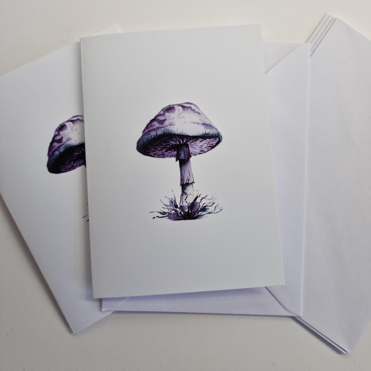 Mushroom Art Print Notecards - Handmade Watercolor Illustration, Set of 6