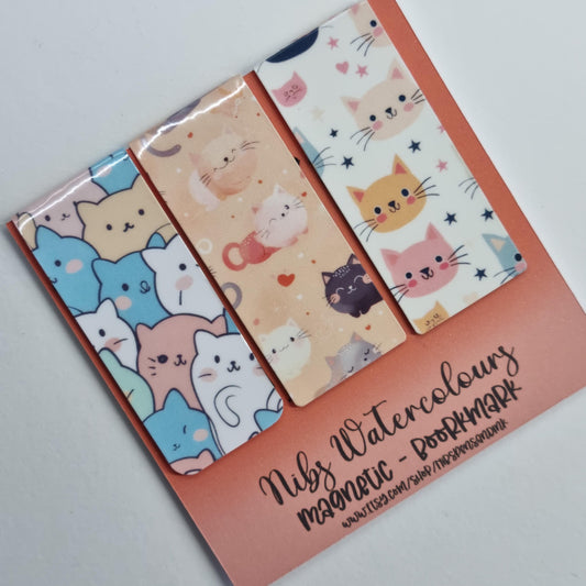 Kawaii Cat Magnetic Bookmark | Holographic Gift for Book Lover