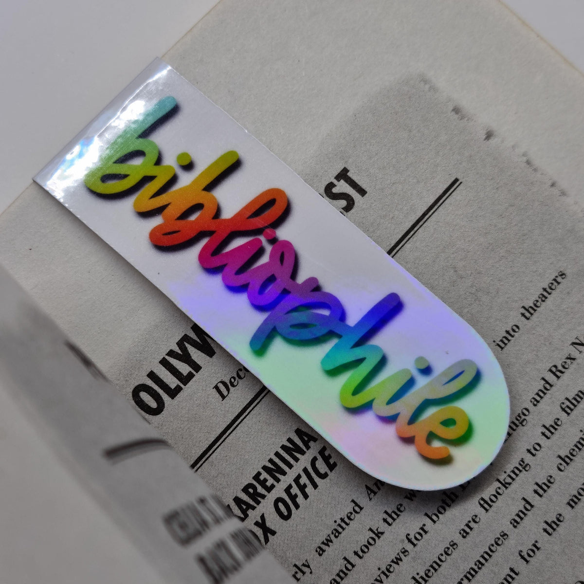 Holographic Bibliophile Magnetic Bookmark - Handmade Reader Gift
