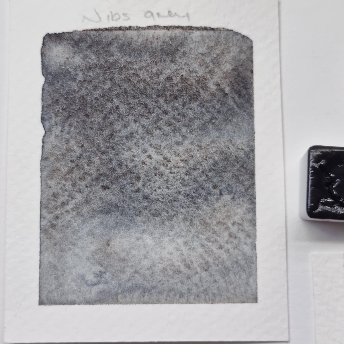 Handmade watercolour paint | granulating - Black/blue | Nib's Grey (Payne's grey alternative) | gift for artist