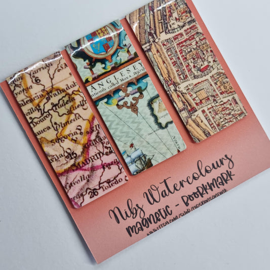 Handmade Map Magnetic Bookmark | Bookworm Gift