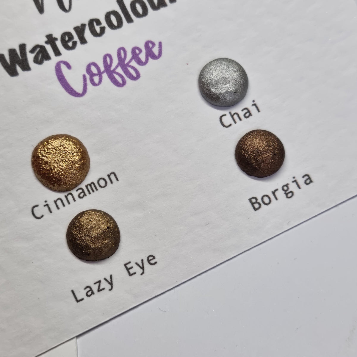 Shimmer Watercolor Dot Card Collection | Coffee Theme, Vegan Handmade Paint