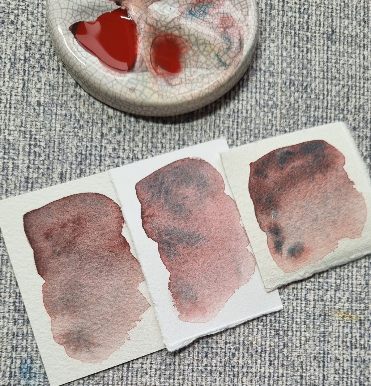 Handmade watercolour paint | Tempest | granulating separating pink red brown blue green | gift for artist