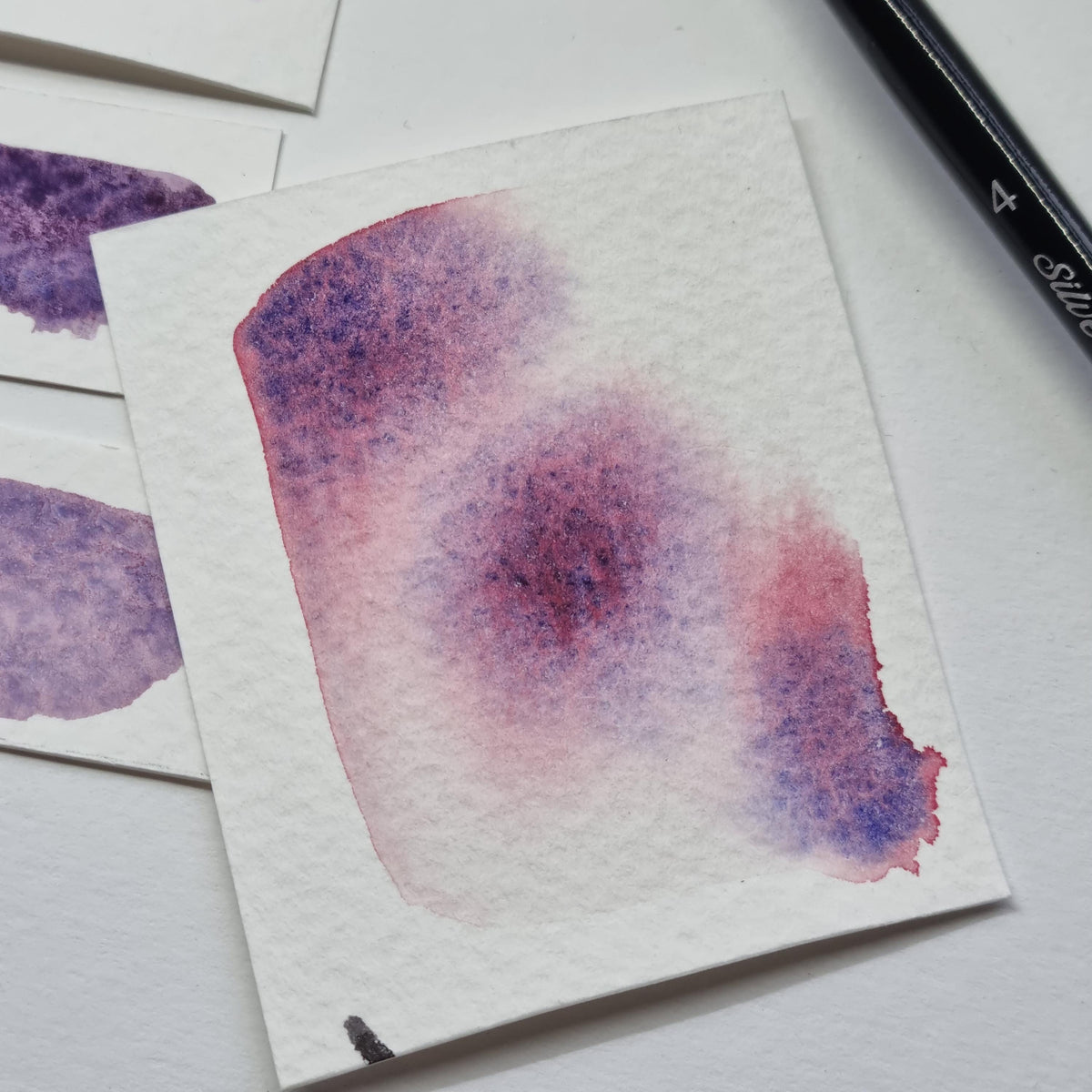 Sloe Gin Watercolour Paint | Handmade Granulating Pink Purple Half Pan