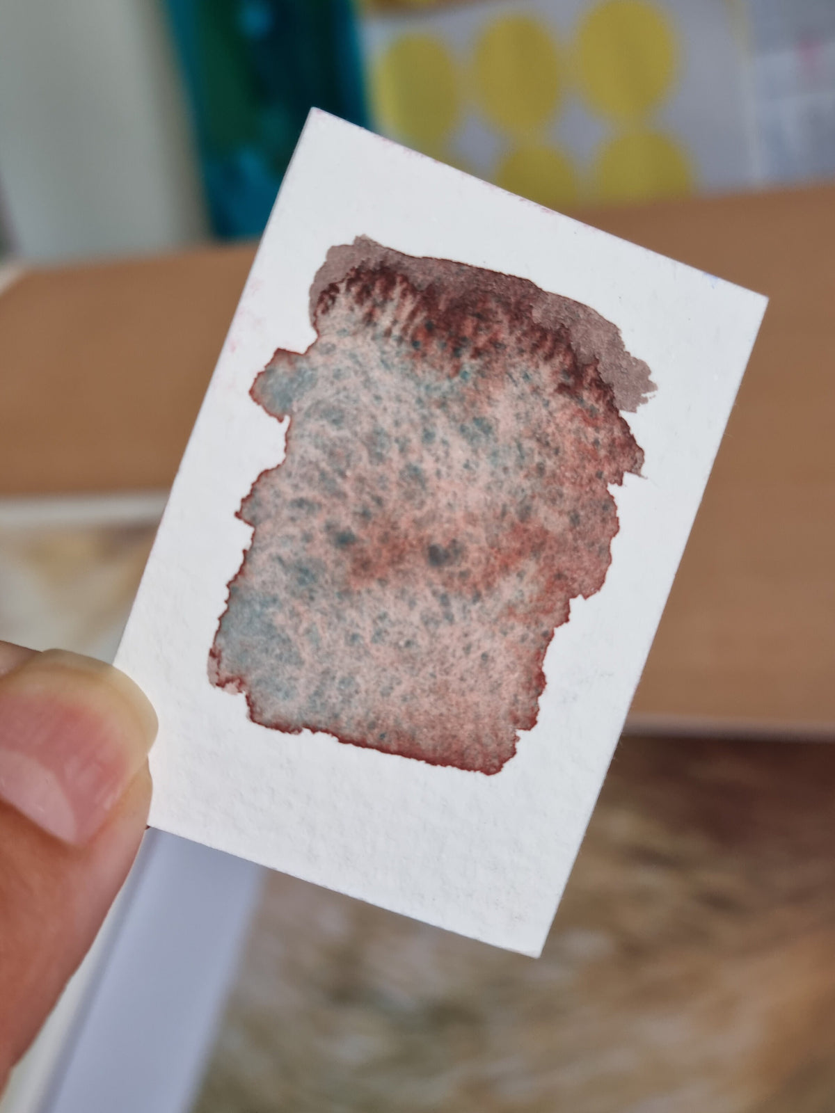 Handmade watercolour paint | Tempest | granulating separating pink red brown blue green | gift for artist