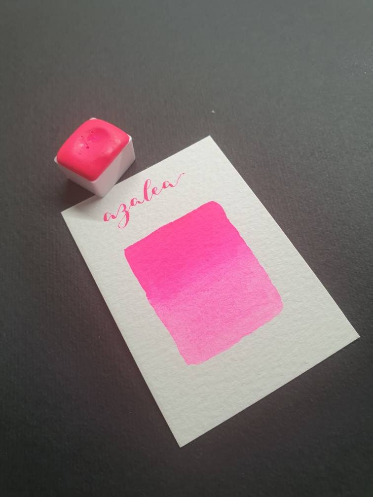 Handmade watercolour paint | neon  tropical pink matte | Azalea | Calligraphy Ink | Brush Lettering Paint