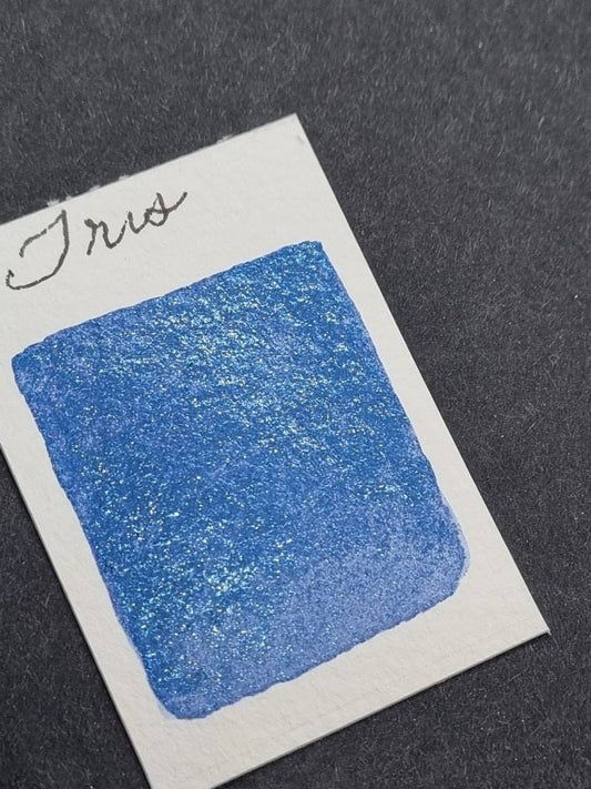 Handmade Glitter Watercolor Paint | Blue Iridescent Metallic, Iris