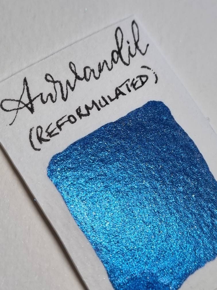 Handmade Glitter Watercolor Paint | Aurvandil Blue Iridescent Shimmer, Vegan