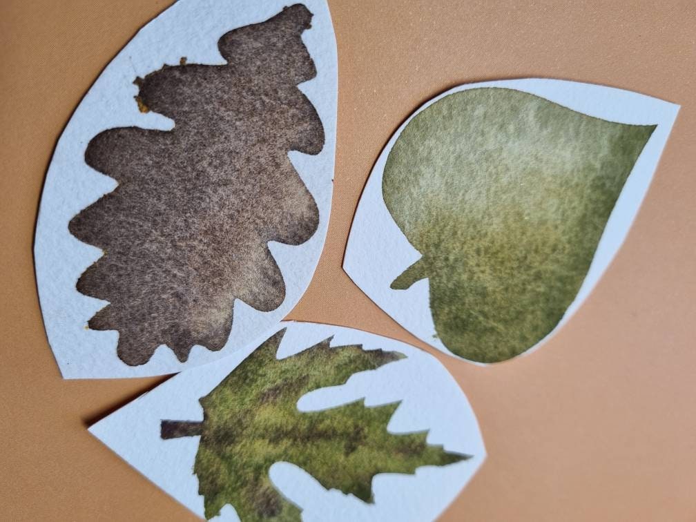 Handmade watercolour paint | Rowan | Autumn Leaves Collection | granulating leaf green