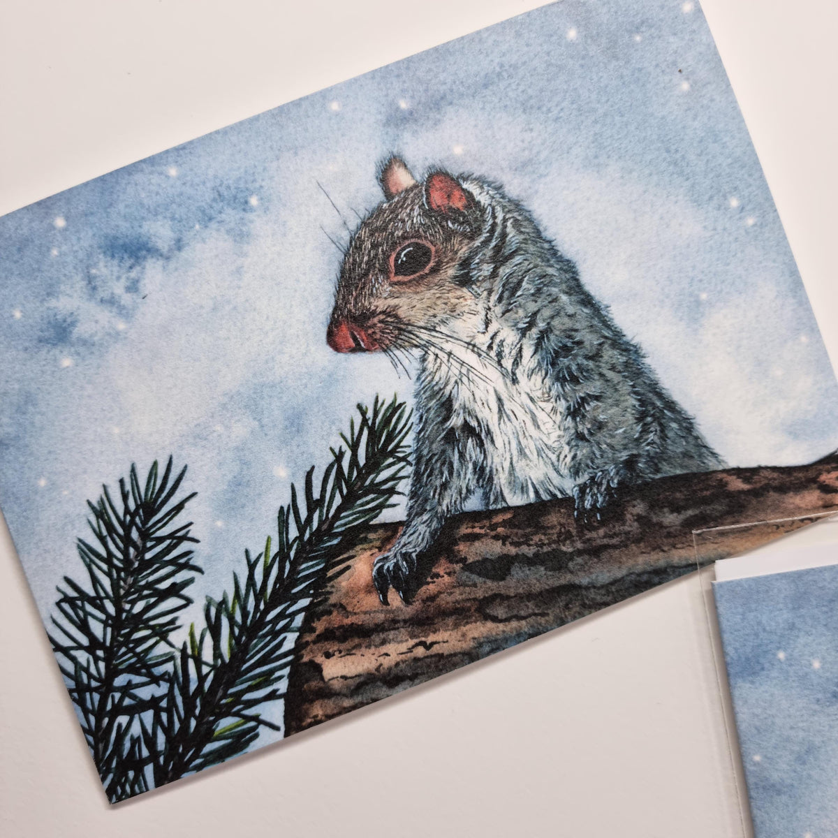 Whimsical Luxury Squirrel Christmas Card | Adorable Xmas Greeting | Nature-Inspired Art | card for Dad