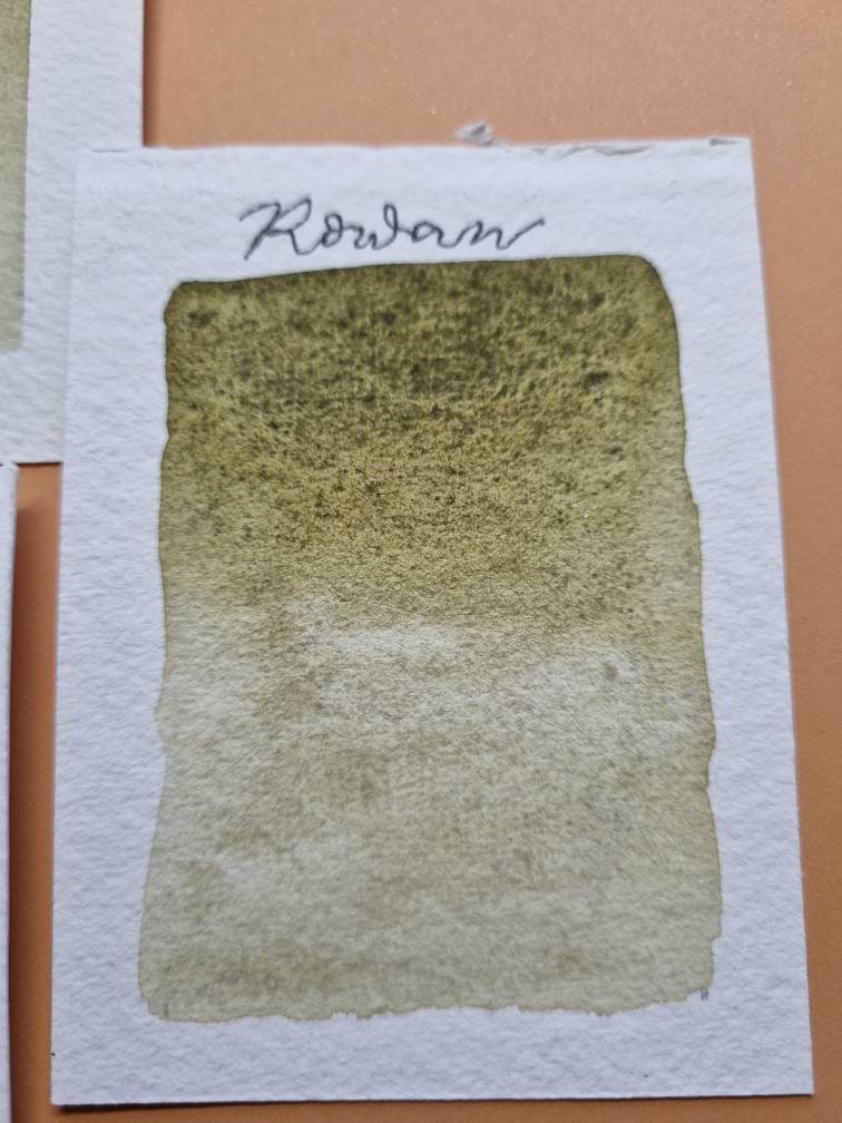 Handmade watercolour paint | Rowan | Autumn Leaves Collection | granulating leaf green
