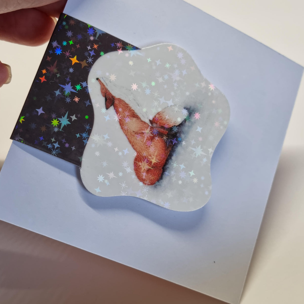 Holographic Fox Magnetic Bookmark – Whimsical Reader Gift
